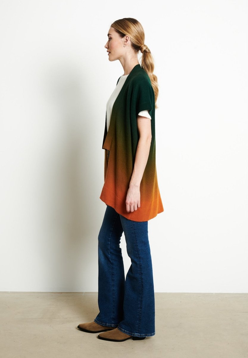 AVA 11 Kimono en cachemire tie & dye orange citrouille - Studio cashmere8