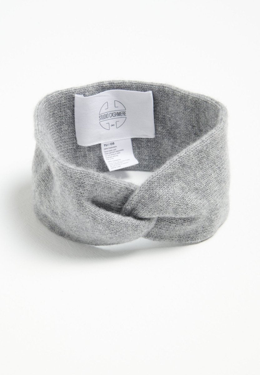 Bandeau en cachemire 4 fils gris clair - Studio cashmere8