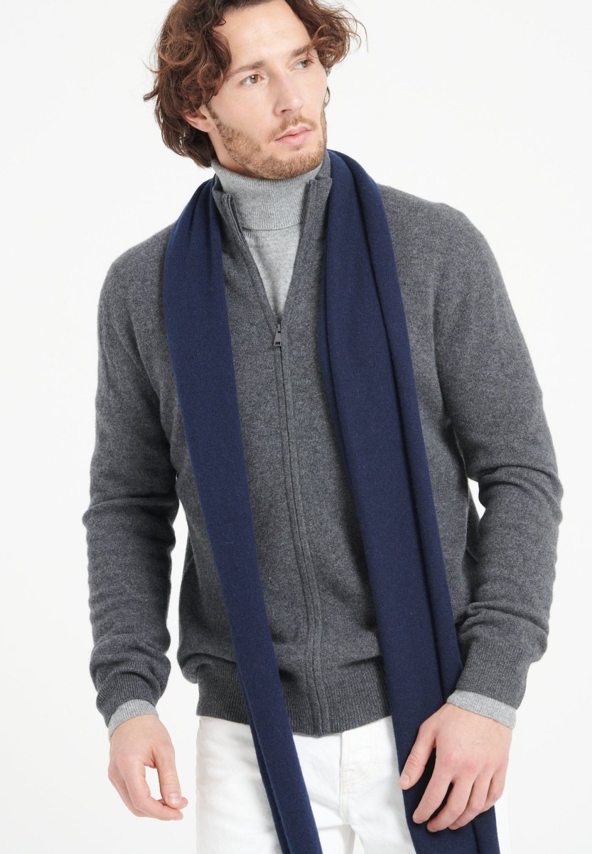 Echarpe en cachemire bleu marine - Studio cashmere8