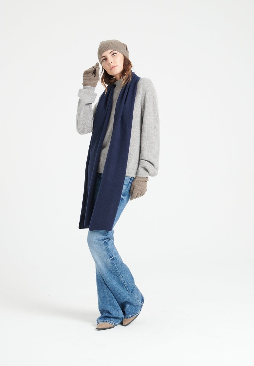 Echarpe en cachemire bleu marine - Studio cashmere8