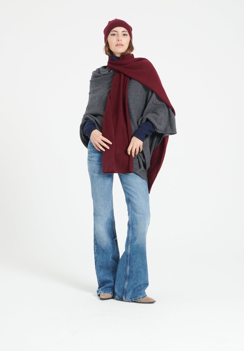 Echarpe en cachemire rouge bordeaux - Studio cashmere8