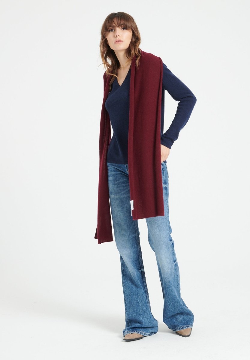 Echarpe en cachemire rouge bordeaux - Studio cashmere8