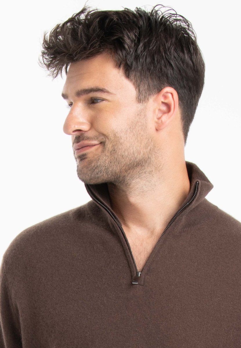 GABI 2 Pull camionneur bicolore en cachemire marron/camel clair - Studio cashmere8