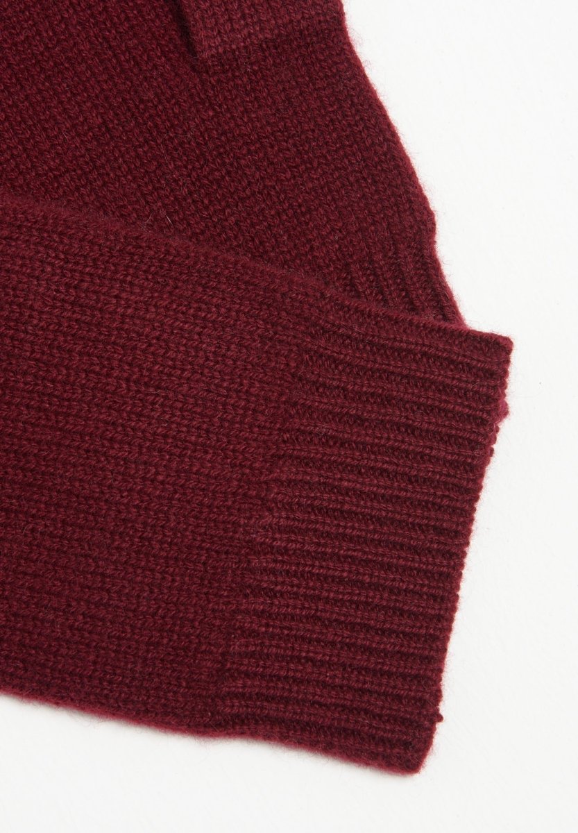 Gants en cachemire 4 fils rouge bordeaux - Studio cashmere8