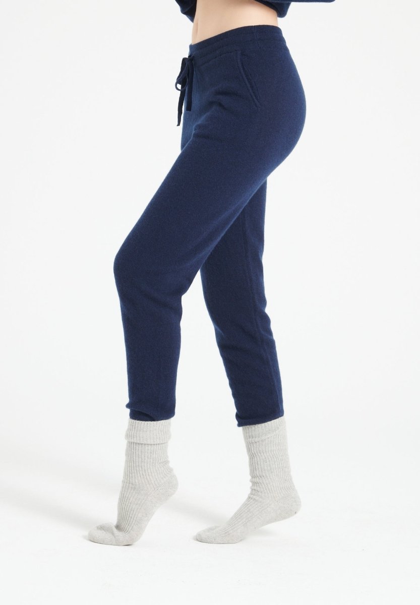 LILLY 11 Pantalon de survêtement en cachemire bleu marine - Studio cashmere8