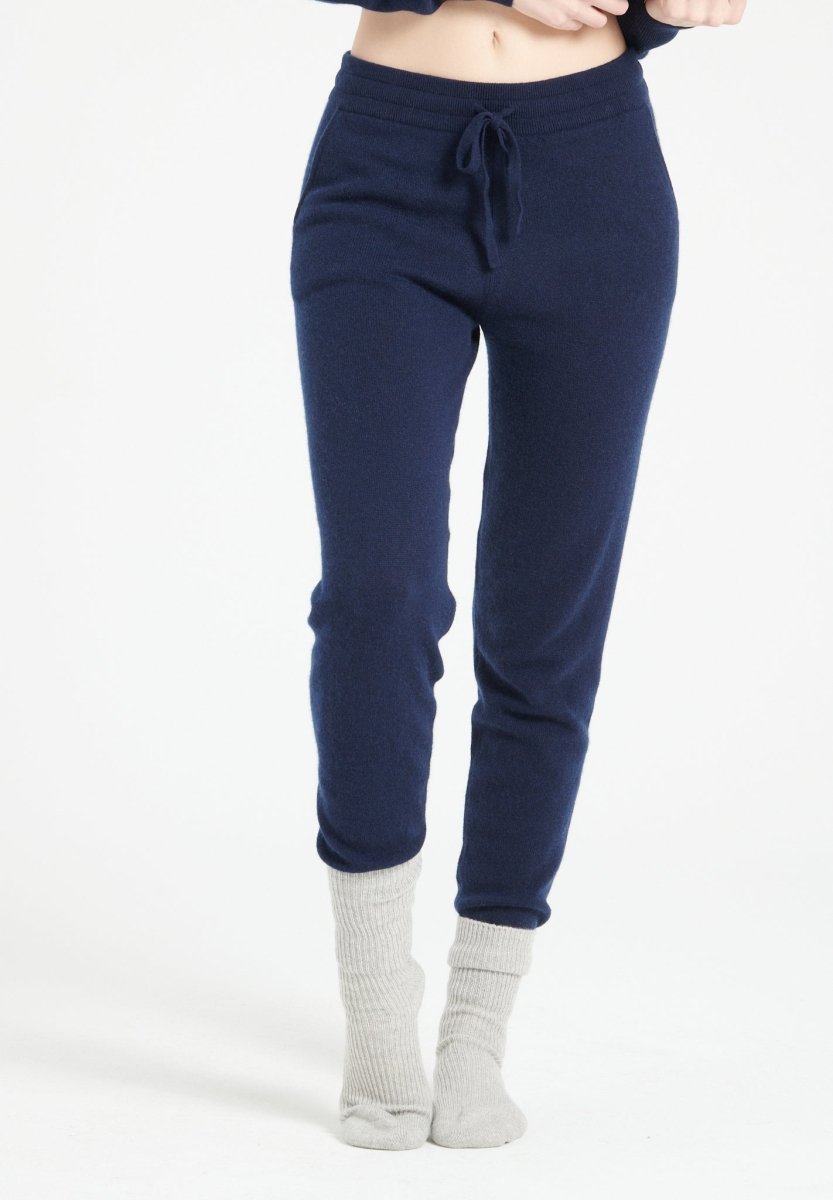 LILLY 11 Pantalon de survêtement en cachemire bleu marine - Studio cashmere8