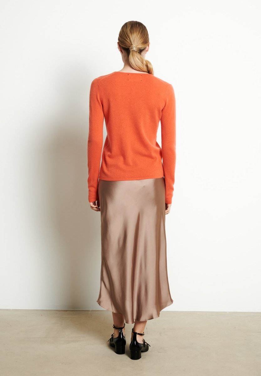 LILLY 2 Pull col V en cachemire mandarine - Studio cashmere8