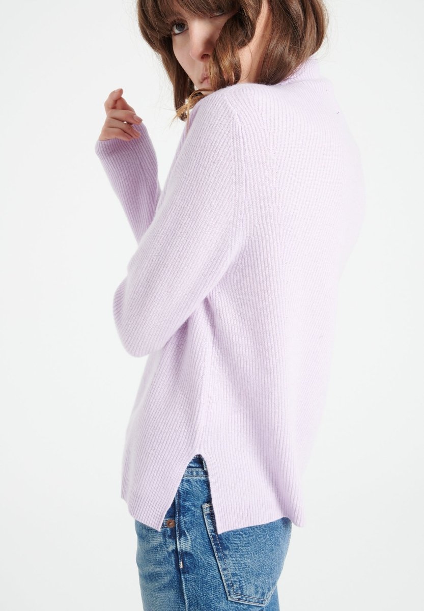 LILLY 26 Pull col roulé en cachemire lilas - Studio cashmere8