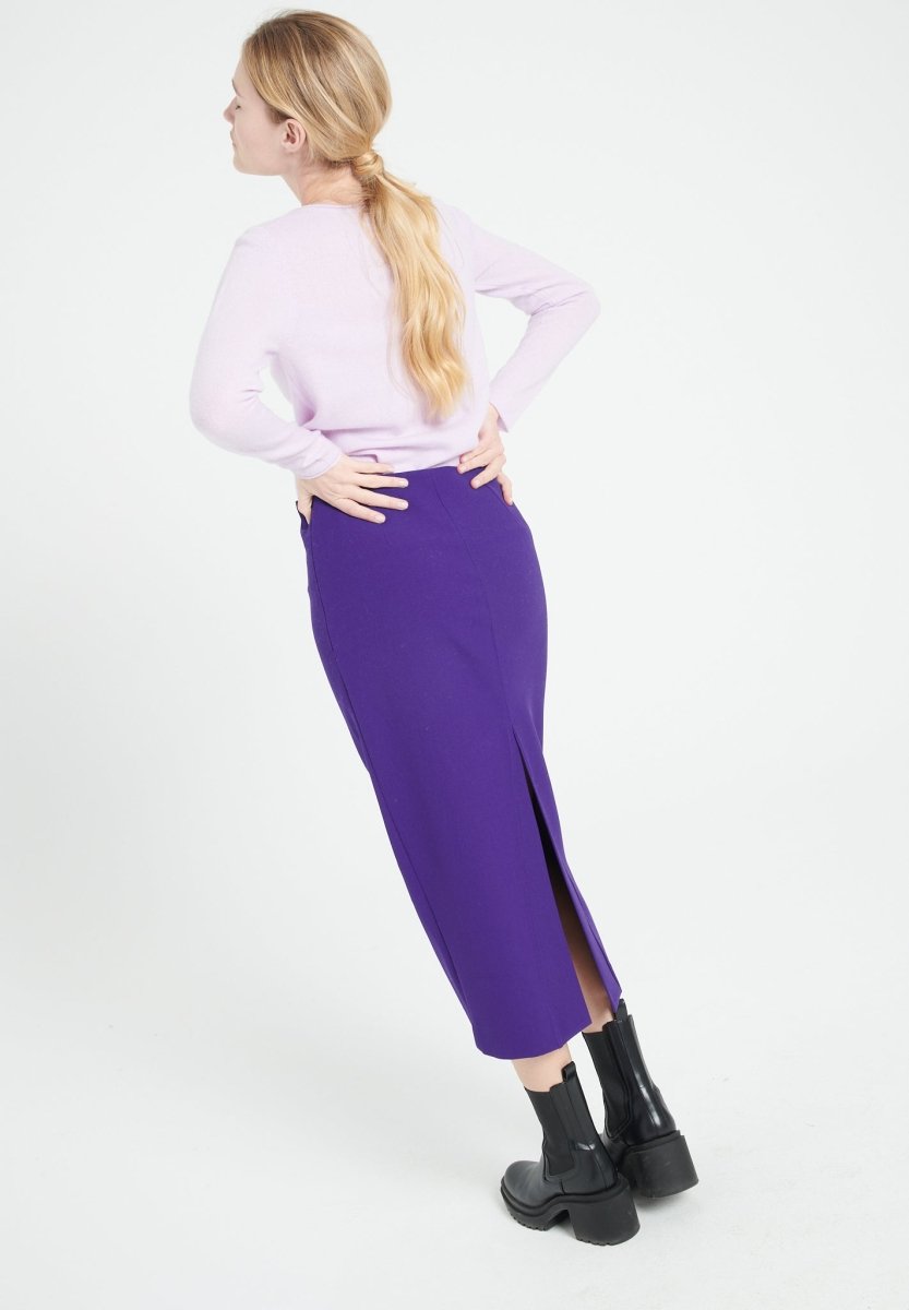 LILLY 5 Pull col bateau en cachemire lilas - Studio cashmere8