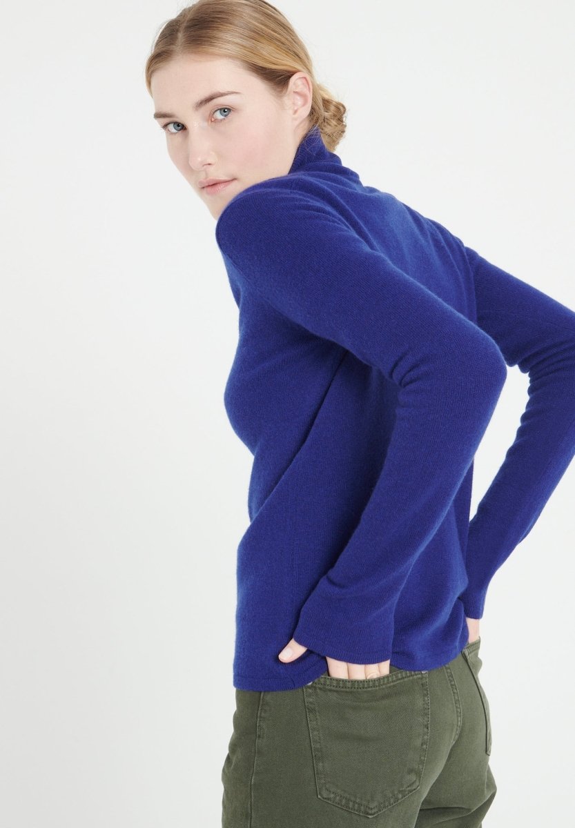 LILLY 7 Cardigan col V en cachemire cintré bleu nuit - Studio cashmere8