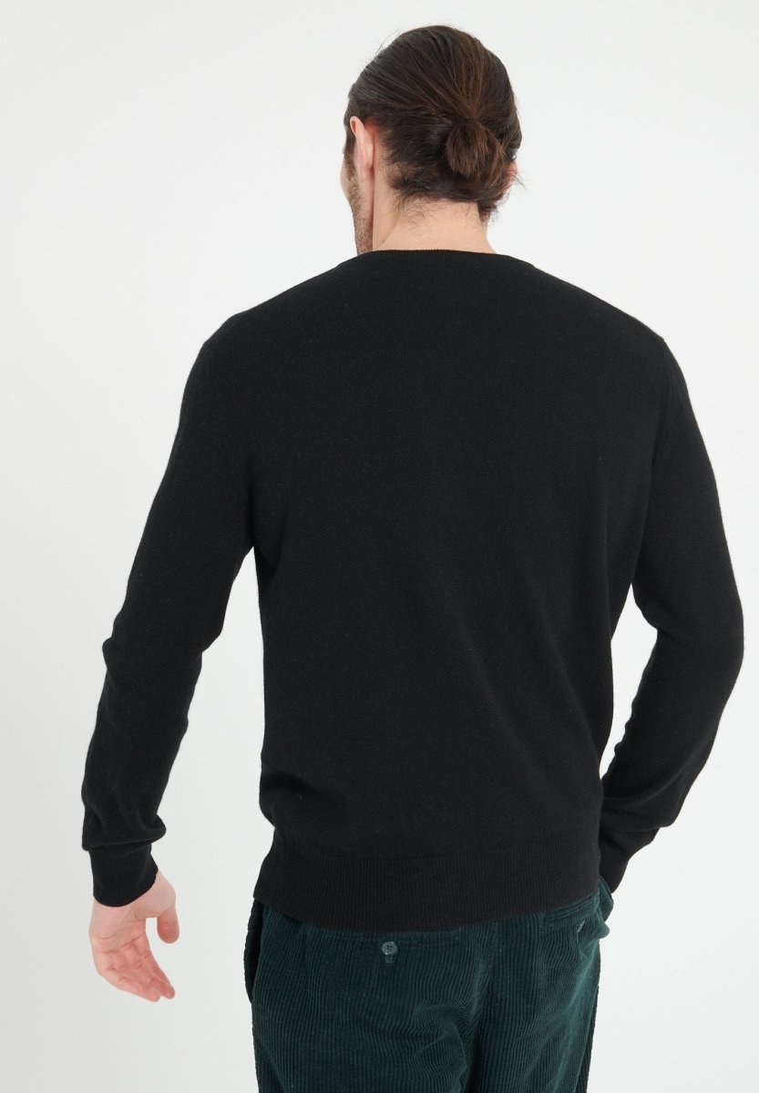 LUKE 1 Pull col V en cachemire noir - Studio cashmere8