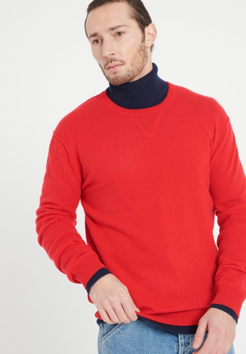 LUKE 12 Pull col rond en cachemire rouge - Studio cashmere8