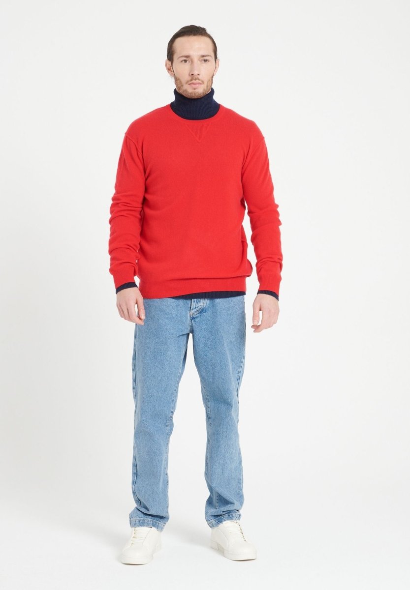 LUKE 12 Pull col rond en cachemire rouge - Studio cashmere8