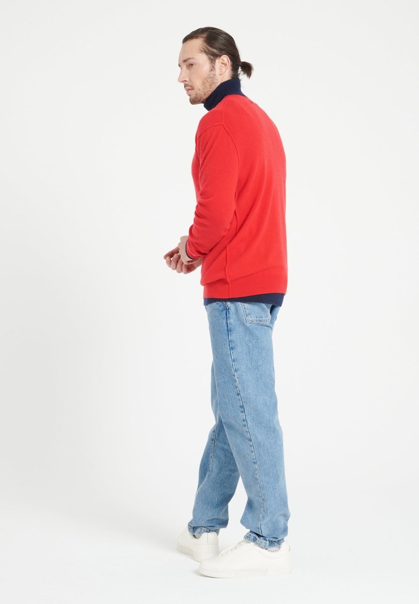 LUKE 12 Pull col rond en cachemire rouge - Studio cashmere8