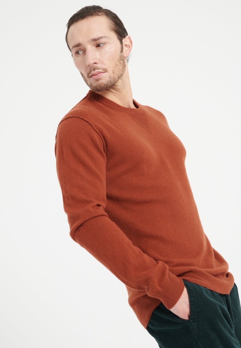 LUKE 12 Pull col rond en cachemire terracotta - Studio cashmere8