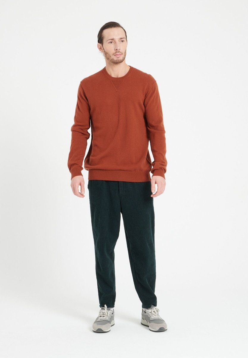 LUKE 12 Pull col rond en cachemire terracotta - Studio cashmere8