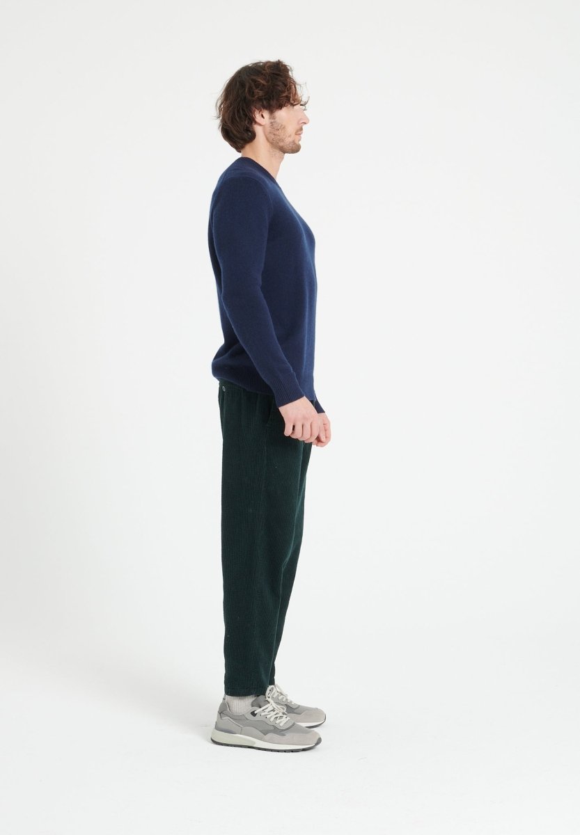 LUKE 14 Pull col rond en cachemire 4 fils bleu marine - Studio cashmere8