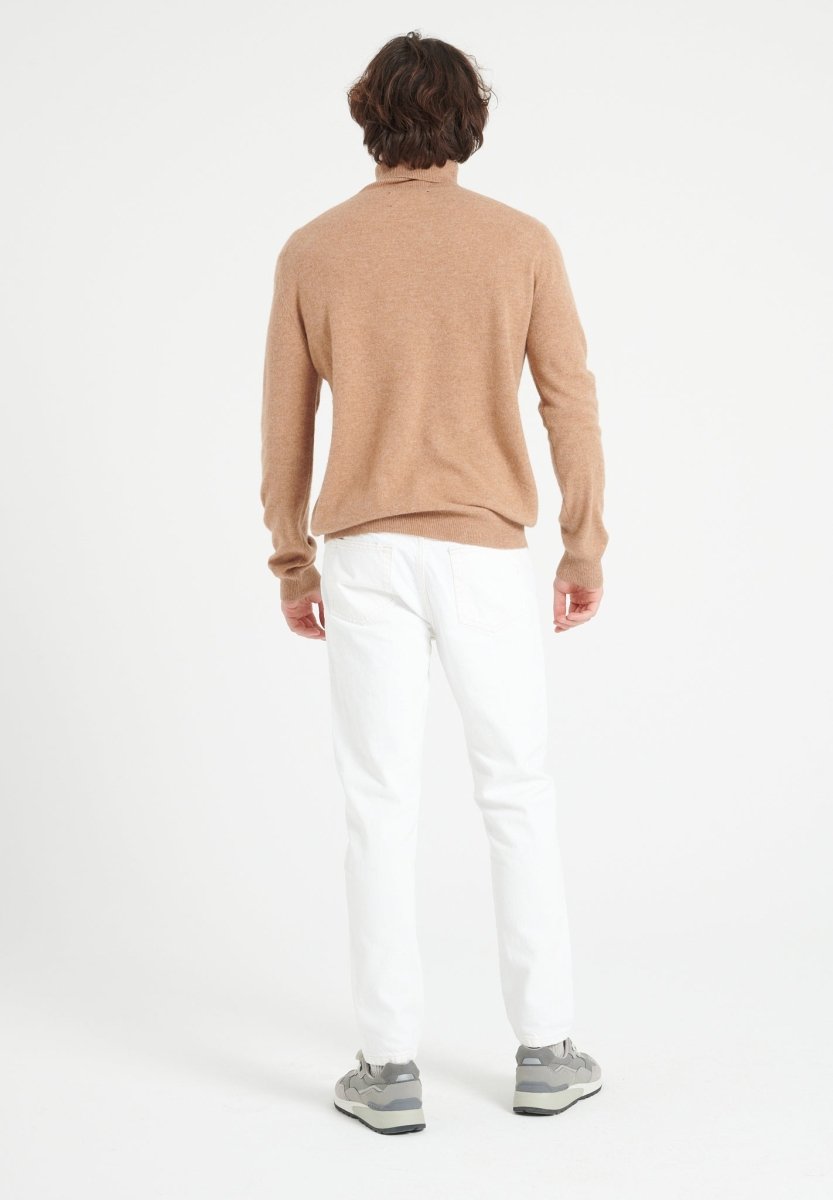 LUKE 3 Pull col roulé en cachemire camel - Studio cashmere8