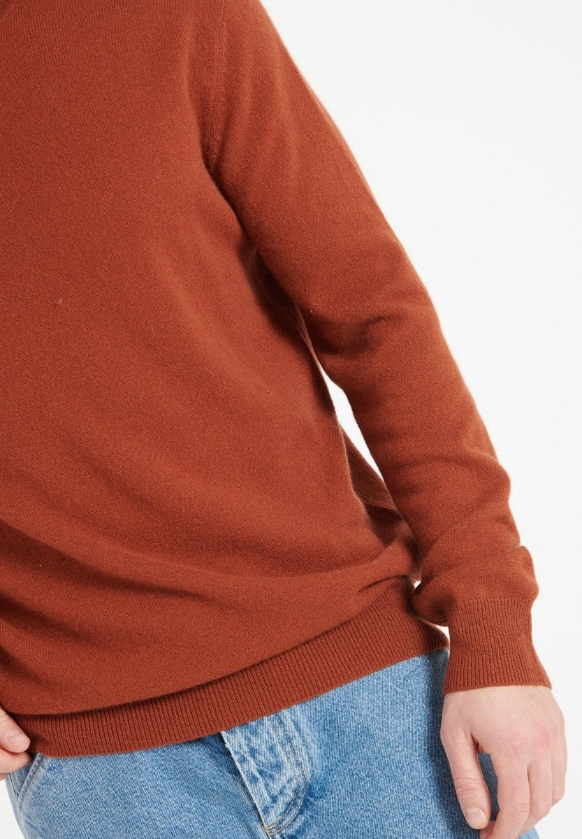 LUKE 3 Pull col roulé en cachemire terracotta - Studio cashmere8