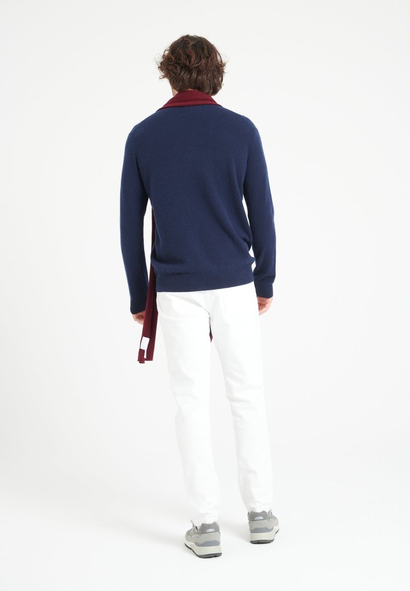 LUKE 4 Pull camionneur en cachemire bleu marine - Studio cashmere8