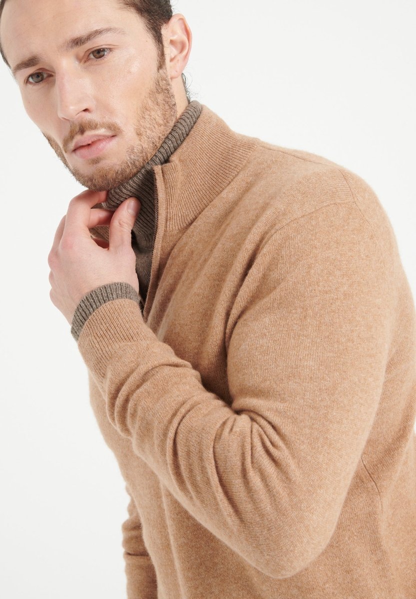 LUKE 4 Pull camionneur en cachemire camel - Studio cashmere8