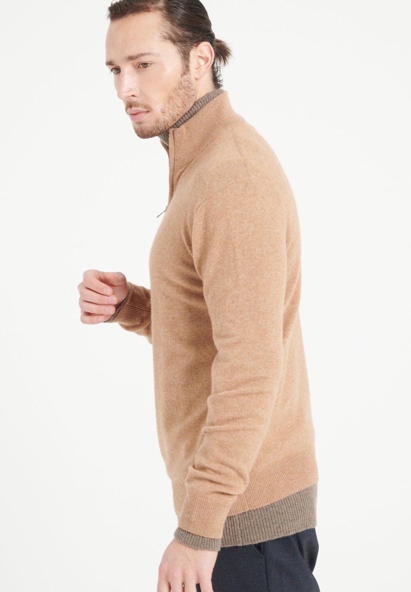 LUKE 4 Pull camionneur en cachemire camel - Studio cashmere8