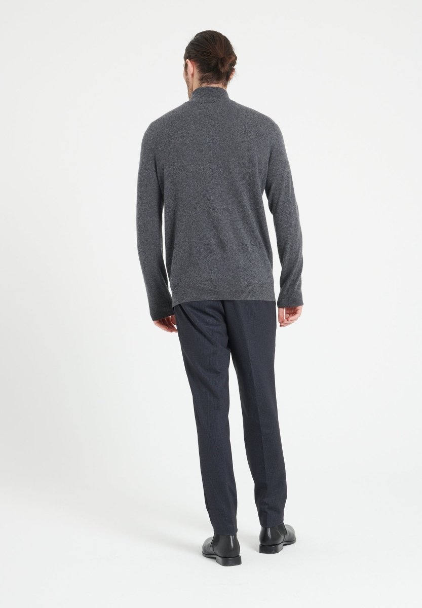 LUKE 4 Pull camionneur en cachemire gris anthracite - Studio cashmere8