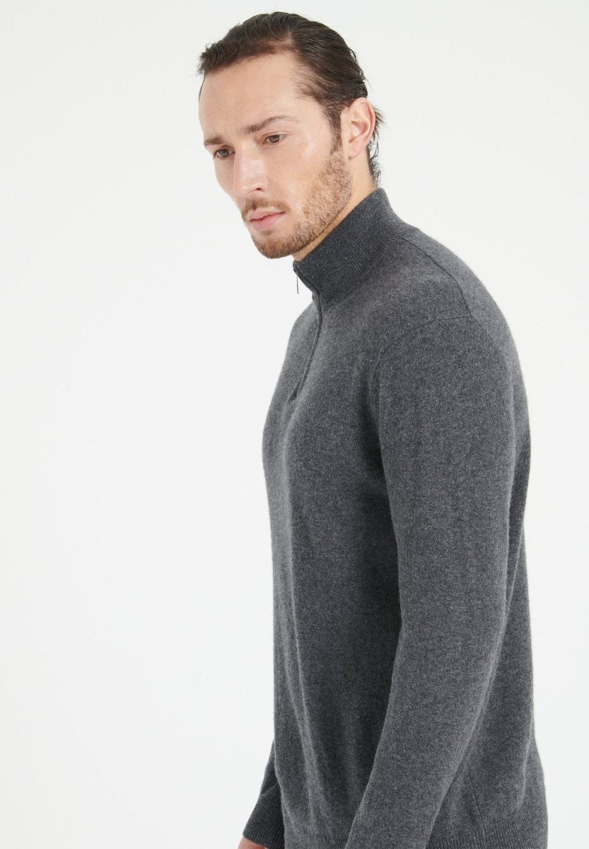 LUKE 4 Pull camionneur en cachemire gris anthracite - Studio cashmere8