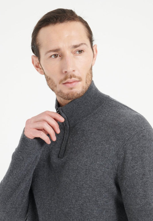 LUKE 4 Pull camionneur en cachemire gris anthracite - Studio cashmere8