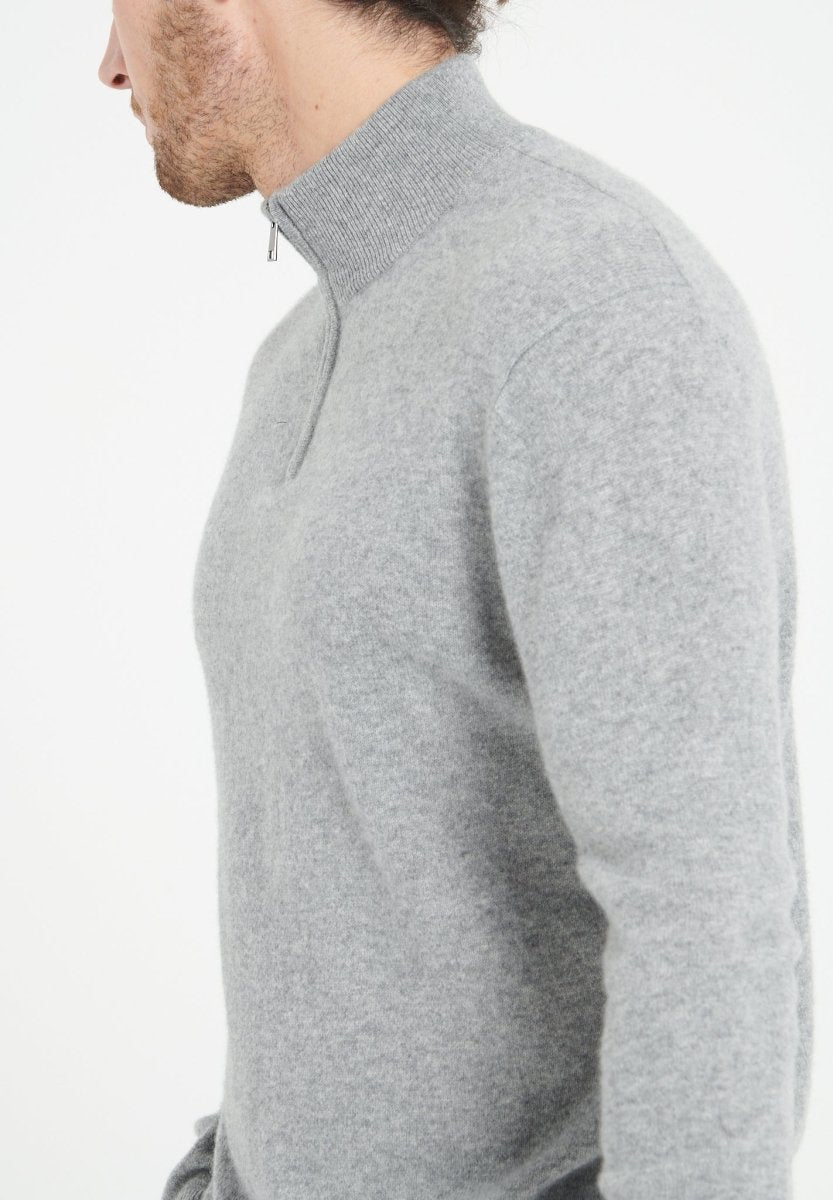 LUKE 4 Pull camionneur en cachemire gris clair - Studio cashmere8