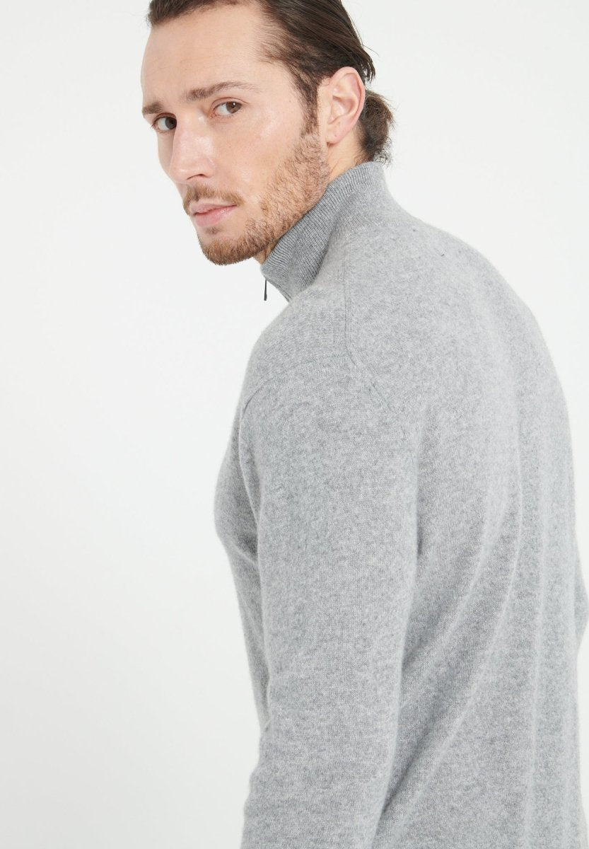 LUKE 4 Pull camionneur en cachemire gris clair - Studio cashmere8