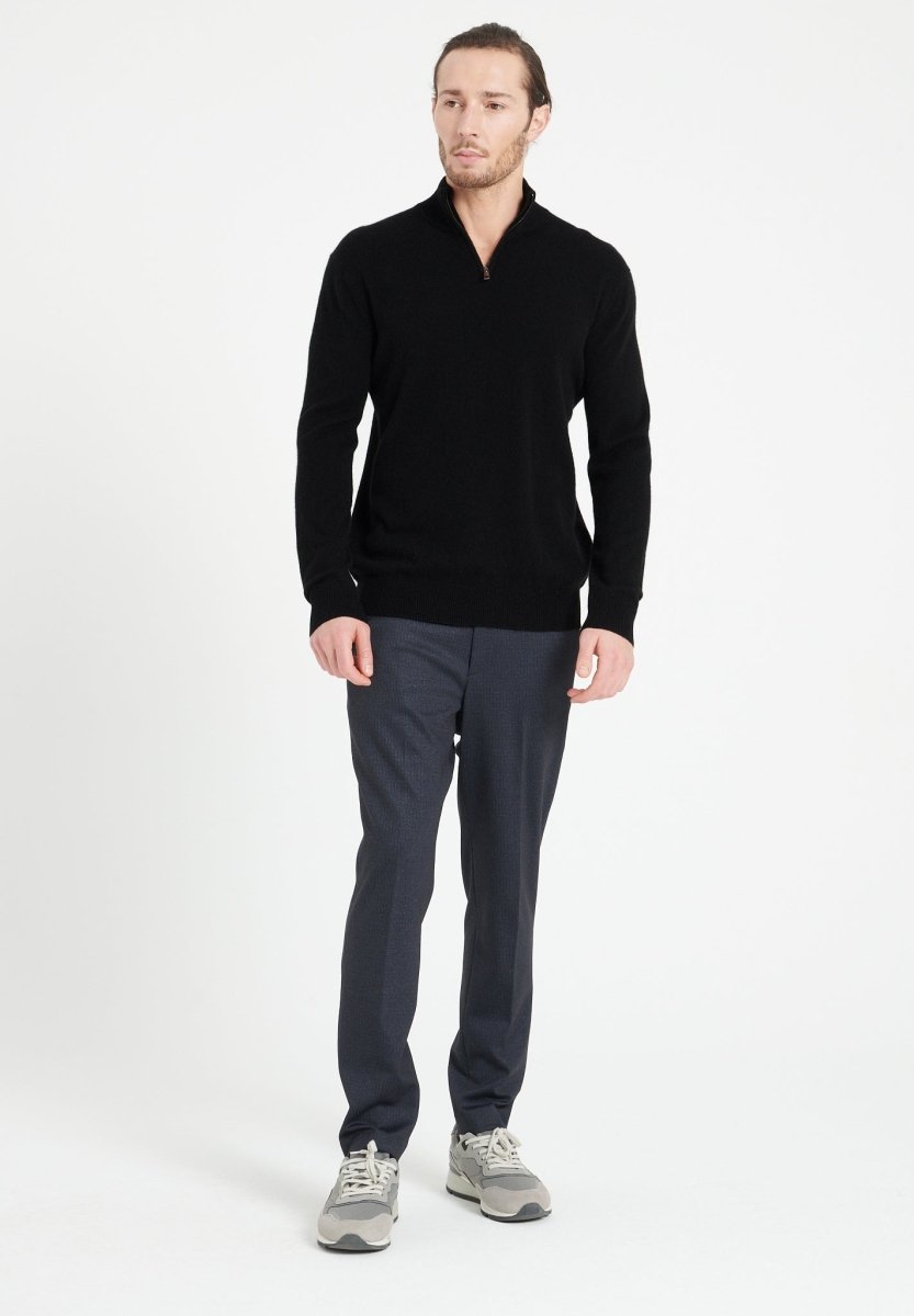 LUKE 4 Pull camionneur en cachemire noir - Studio cashmere8