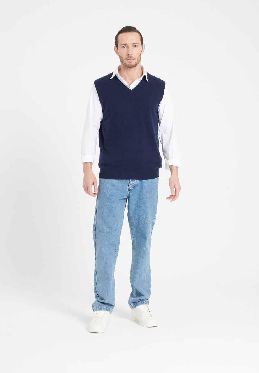 LUKE 9 Gilet sans manches en cachemire bleu marine - Studio cashmere8