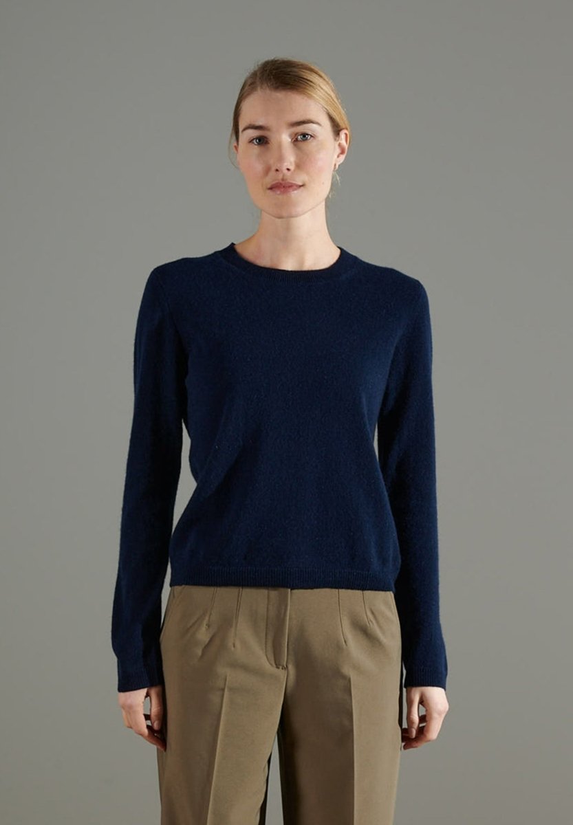 NAMI 4 Pull col rond en cachemire bleu marine - Studio cashmere8