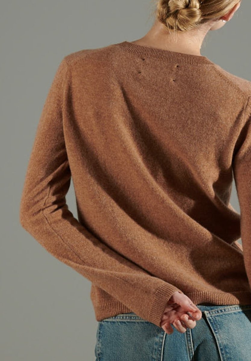 NAMI 4 Pull col rond en cachemire camel - Studio cashmere8