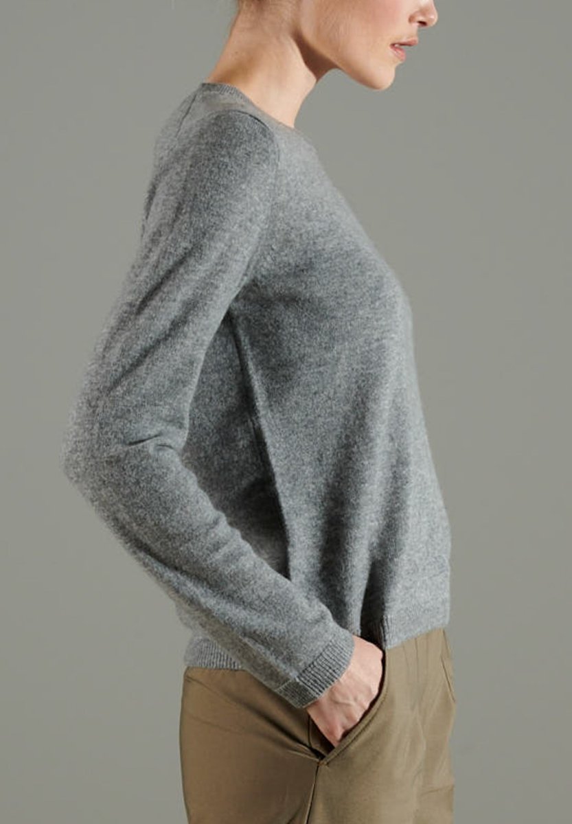 NAMI 4 Pull col rond en cachemire gris clair - Studio cashmere8