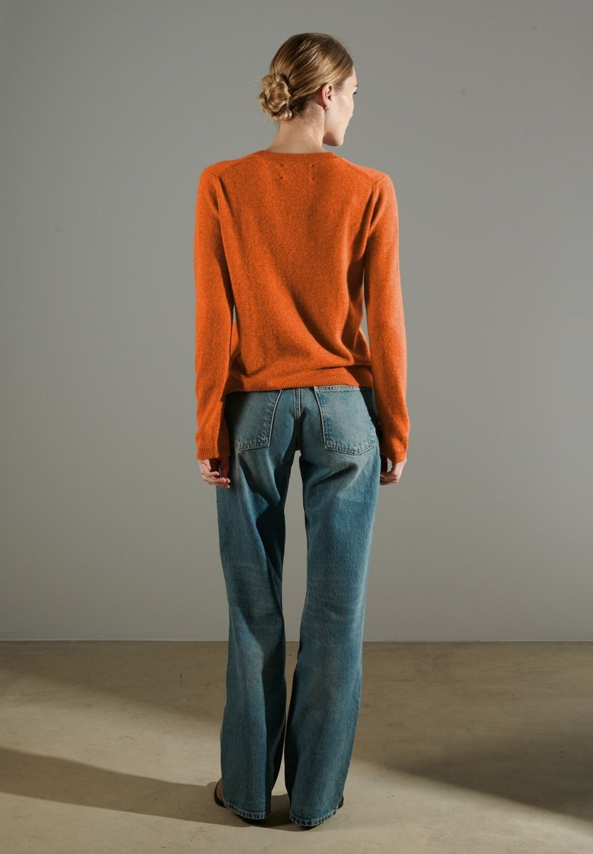 NAMI 4 Pull col rond en cachemire mandarine - Studio cashmere8