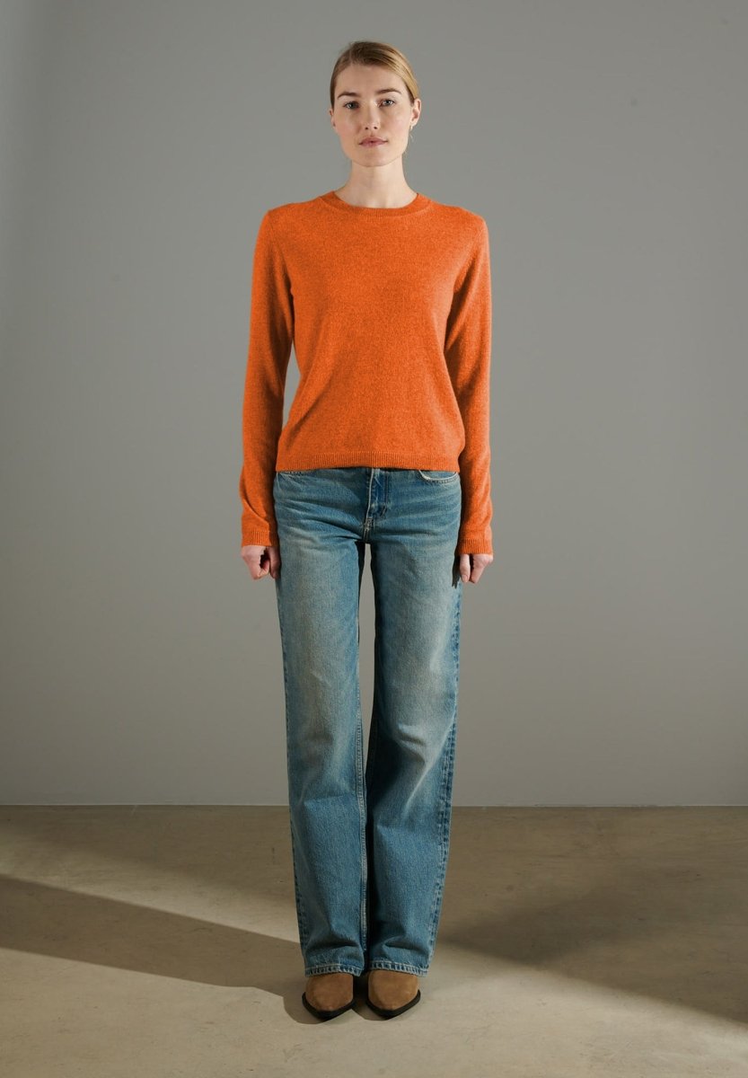 NAMI 4 Pull col rond en cachemire mandarine - Studio cashmere8