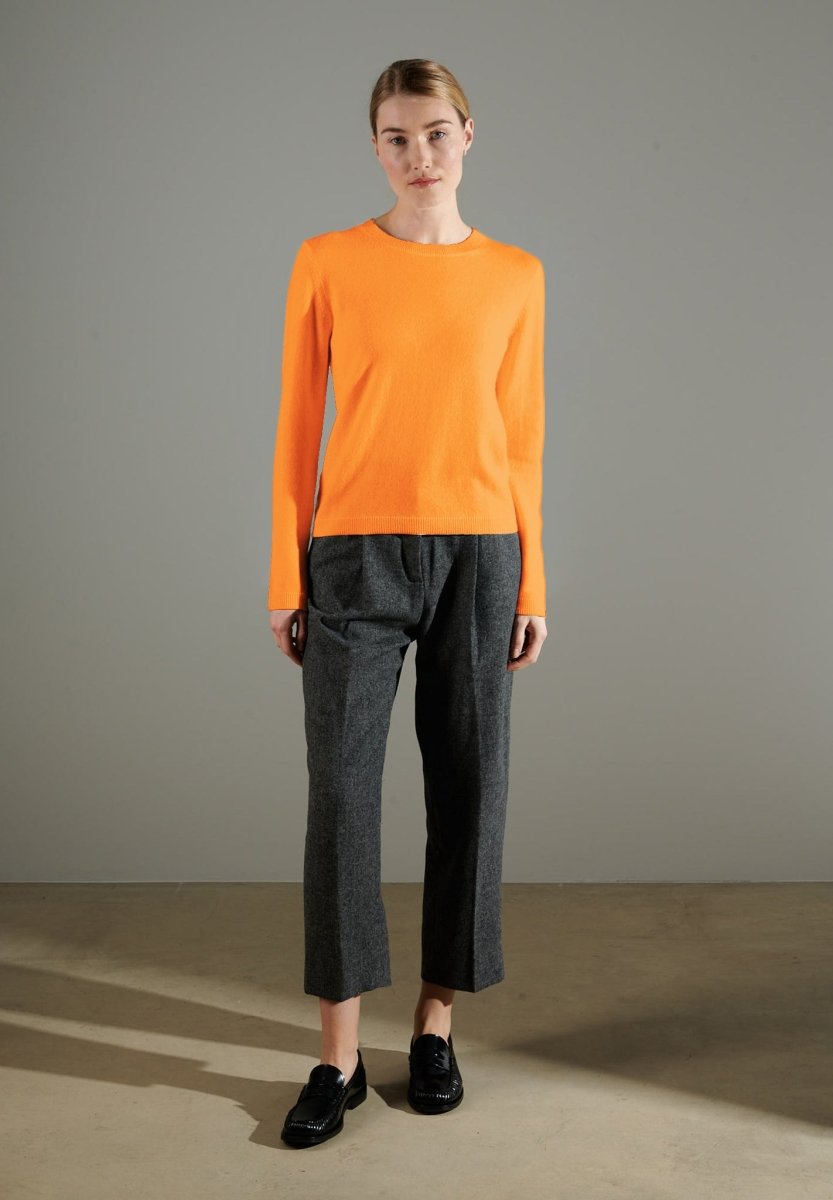 NAMI 4 Pull col rond en cachemire orange citrouille - Studio cashmere8