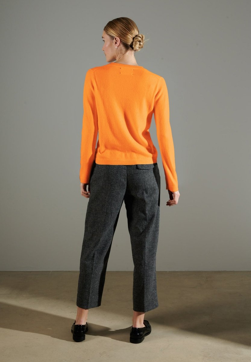 NAMI 4 Pull col rond en cachemire orange citrouille - Studio cashmere8