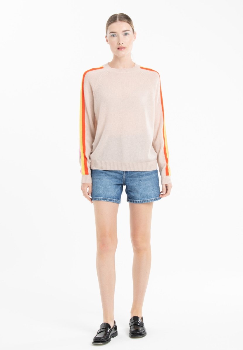 Pull col rond en cachemire skin/ mandarine/ jaune/ rose femme - KELLY 30 - Studio cashmere8