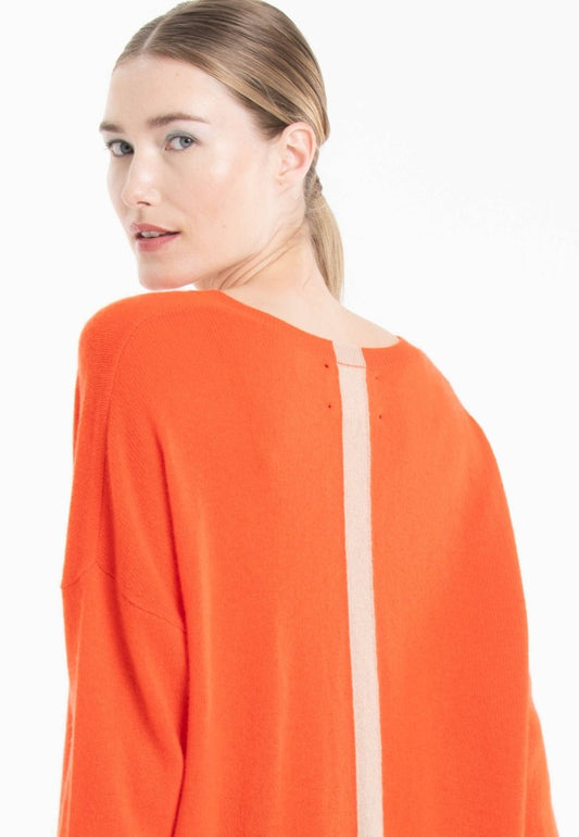 Pull col V en cachemire mandarine/ camel clair femme - NAMI 23 - Studio cashmere8