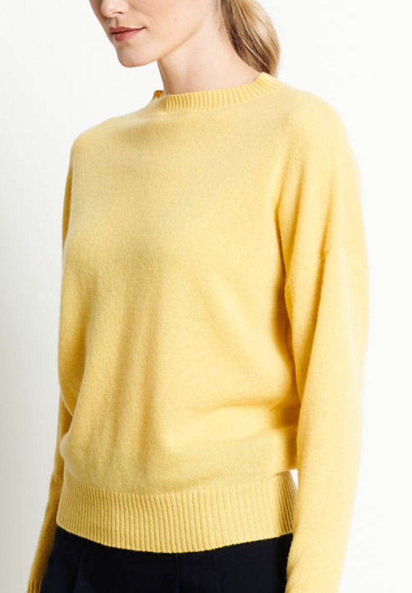 RIA 2 Pull col rond oversize en cachemire jaune - Studio cashmere8