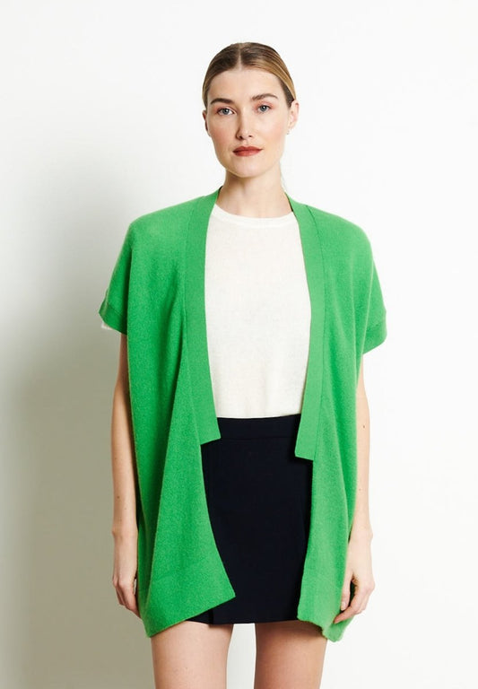 RIA 4 Kimono en cachemire vert pomme - Studio cashmere8