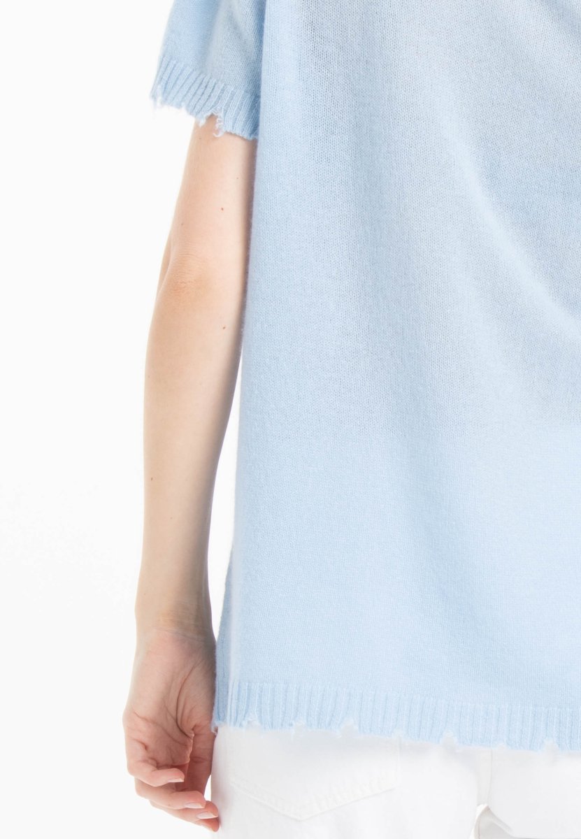 T-shirt col rond en cachemire baby blue femme - AVA 6 - Studio cashmere8