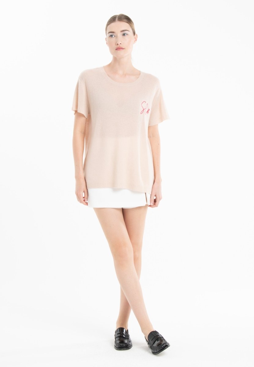 T-shirt col rond en cachemire skin imprimé femme - KELLY 12 - Studio cashmere8