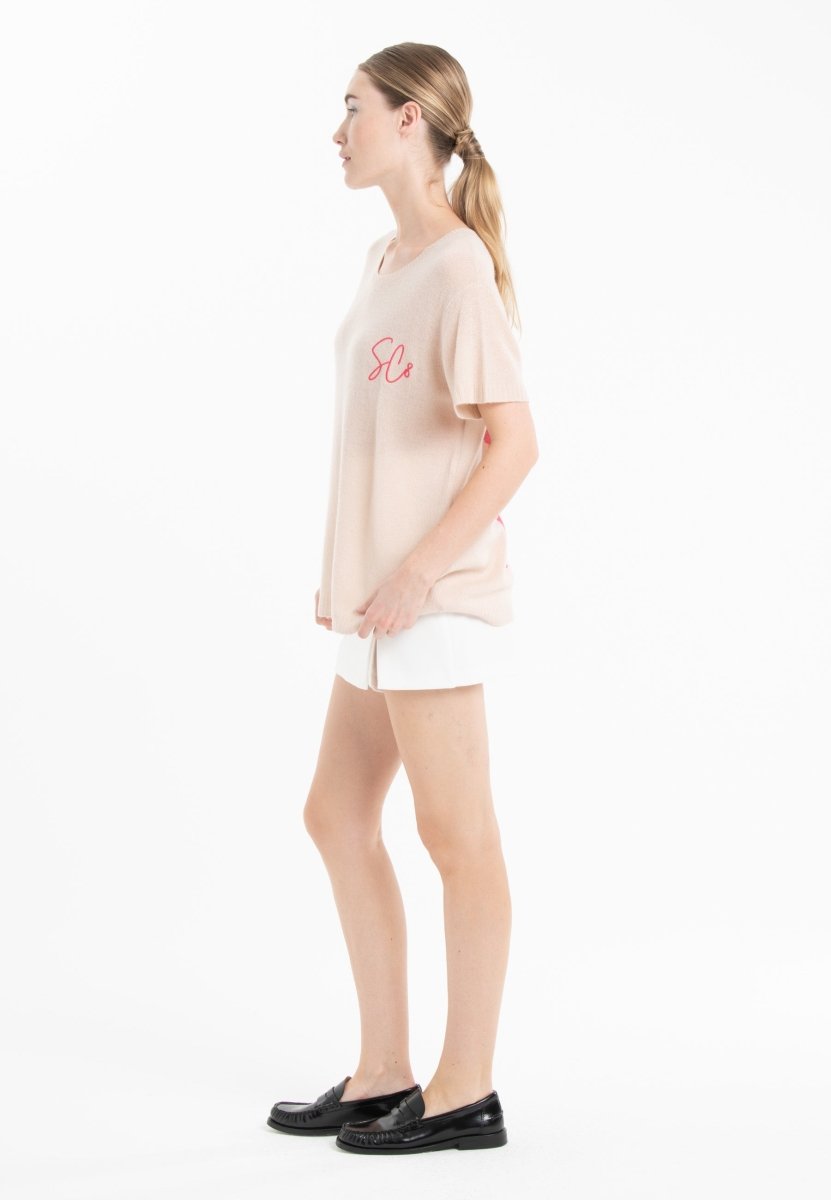 T-shirt col rond en cachemire skin imprimé femme - KELLY 12 - Studio cashmere8