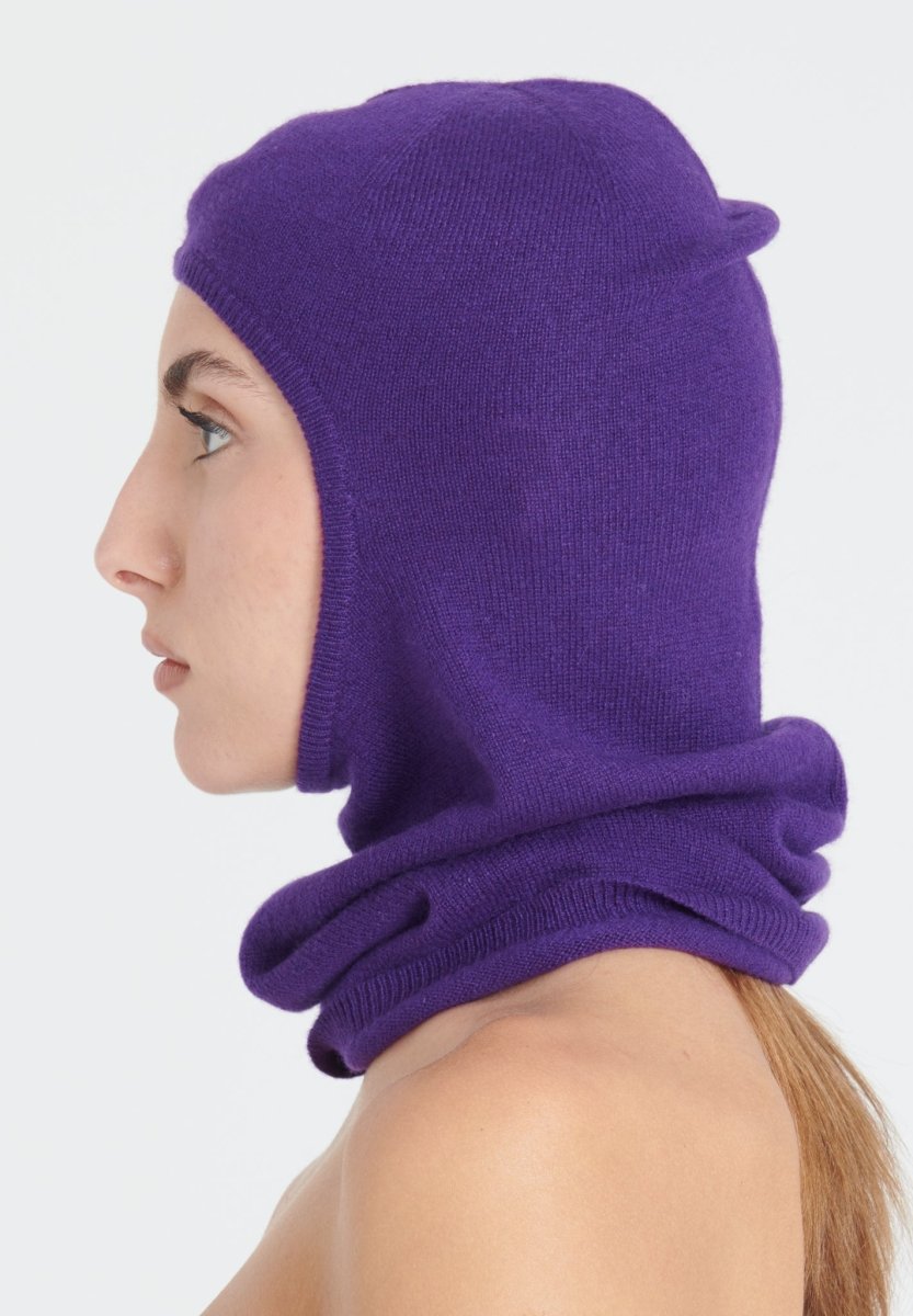 UNI 9 Cagoule en cachemire violet - Studio cashmere8