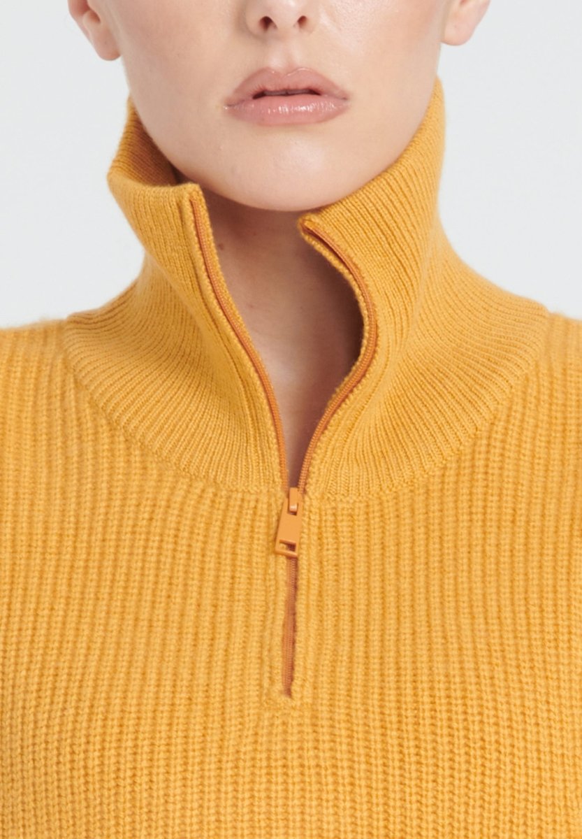 ZAYA 1 Snood en cachemire 4 fils jaune moutarde - Studio cashmere8