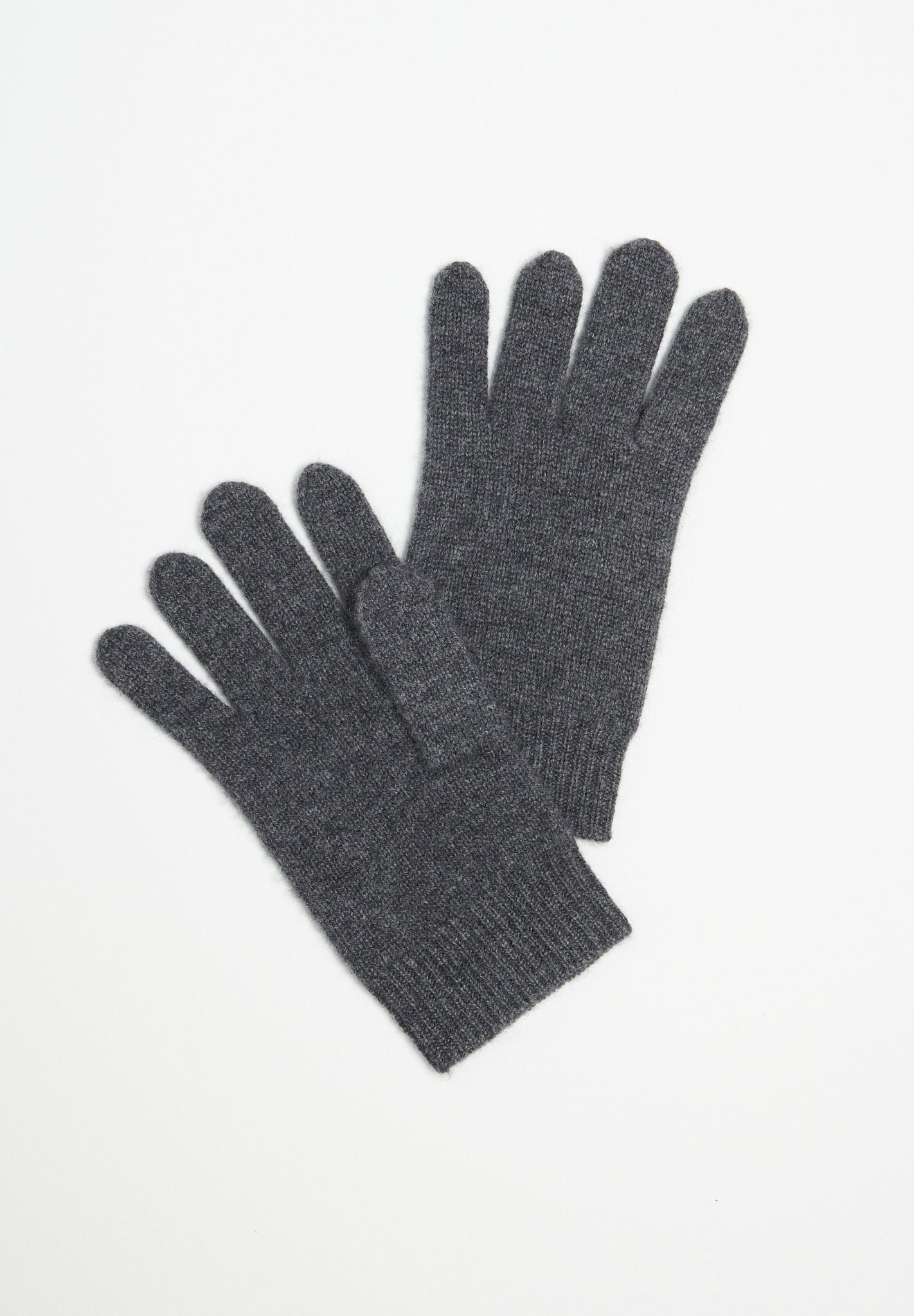 Charcoal gray 4-thread cashmere gloves